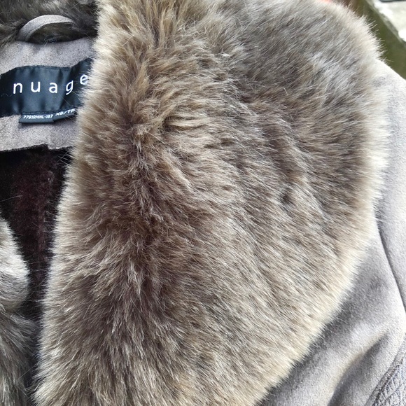 Nuage Taupe Faux Shearling Coat - Picture 5 of 11